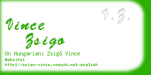 vince zsigo business card